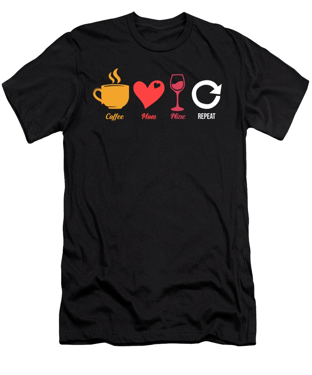 Coffee Wine Love Roaster Cafe Coffee Mom Wine Repeat Crazy Squirrel T-Shirt