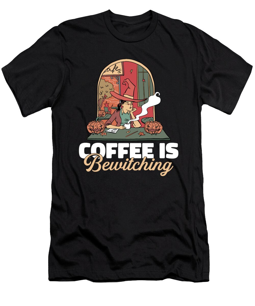 Coffee Witch Barista Cafe Roaster Roasting Coffee Halloween Crazy Squirrel T-Shirt