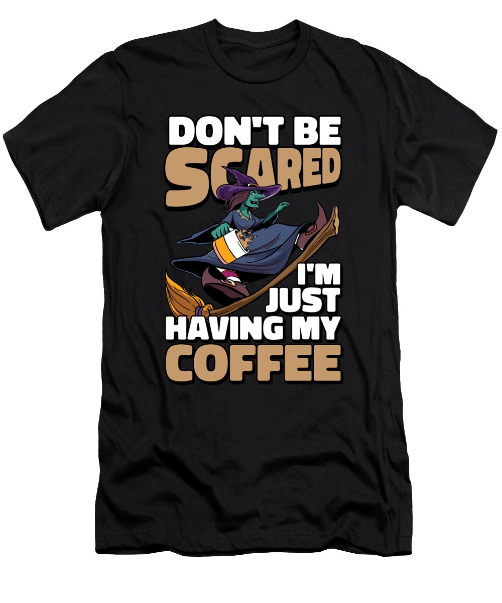 Coffee Witch Cafe Roaster Roasting Barista Coffee Halloween Crazy Squirrel T-Shirt