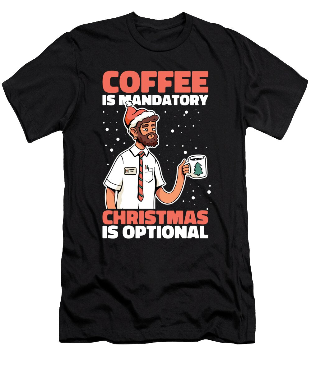Coffee Xmas Barista Roaster Roasting Cafe Coffee Christmas Crazy Squirrel T-Shirt