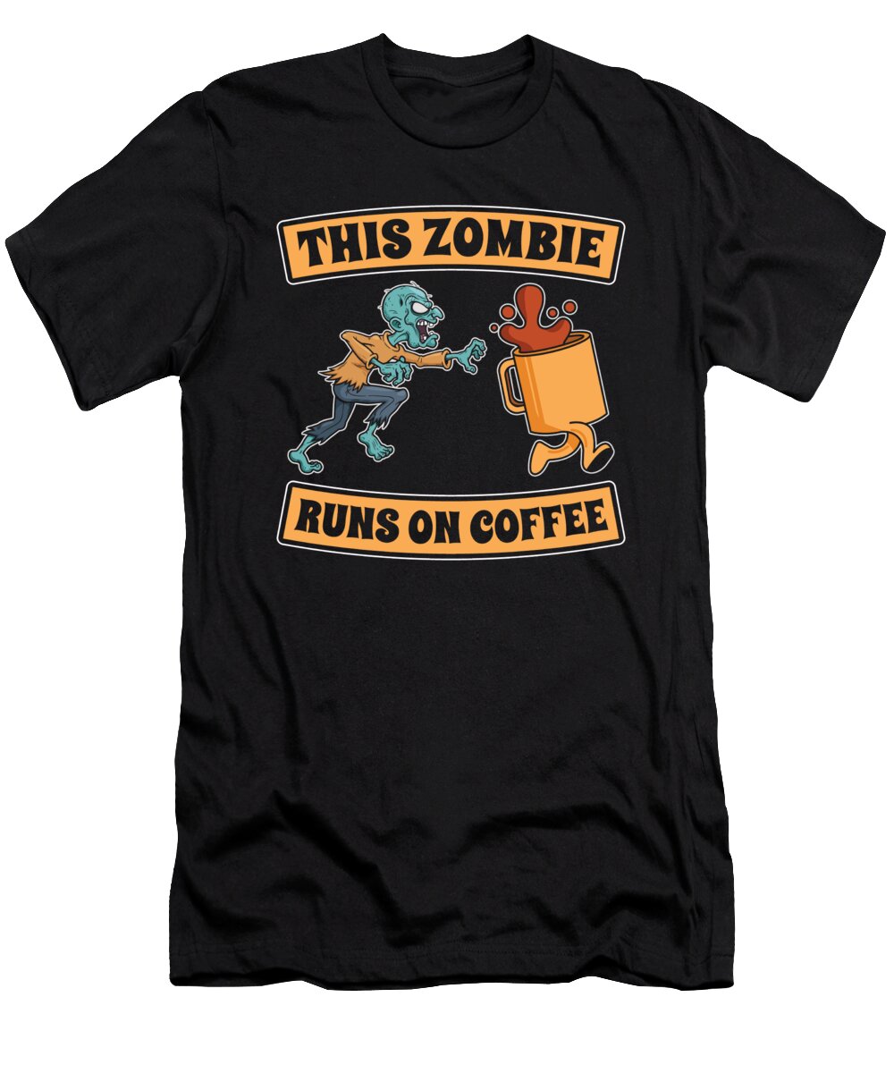 Coffee Zombie Cafe Roasting Roaster Coffee Halloween Crazy Squirrel T-Shirt