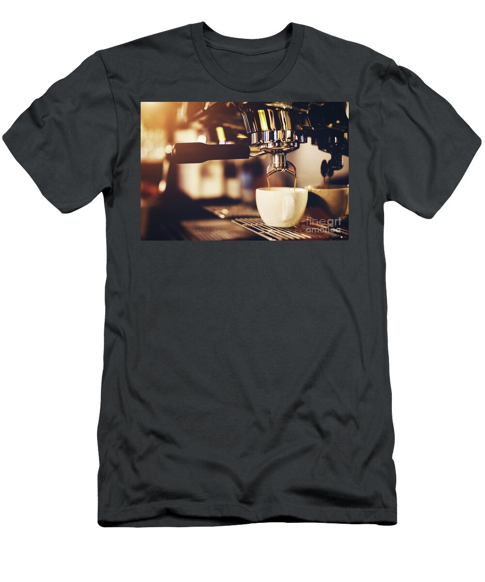 Coffeemaker Pouring Coffee Into a Cup Michal Bednarek T-Shirt