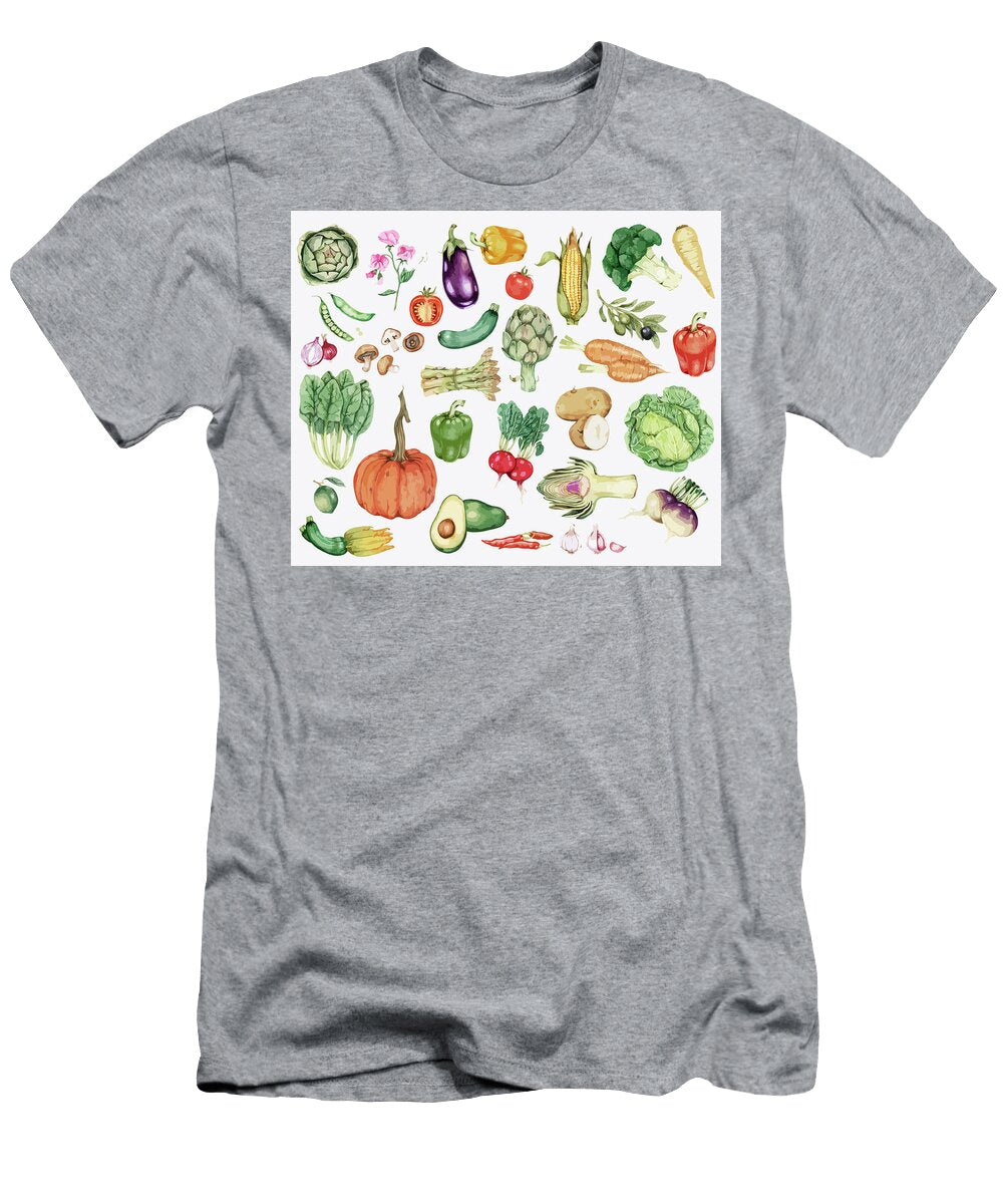 Collection of Colorful Vegetable Illustration Motionage Designs T-Shirt