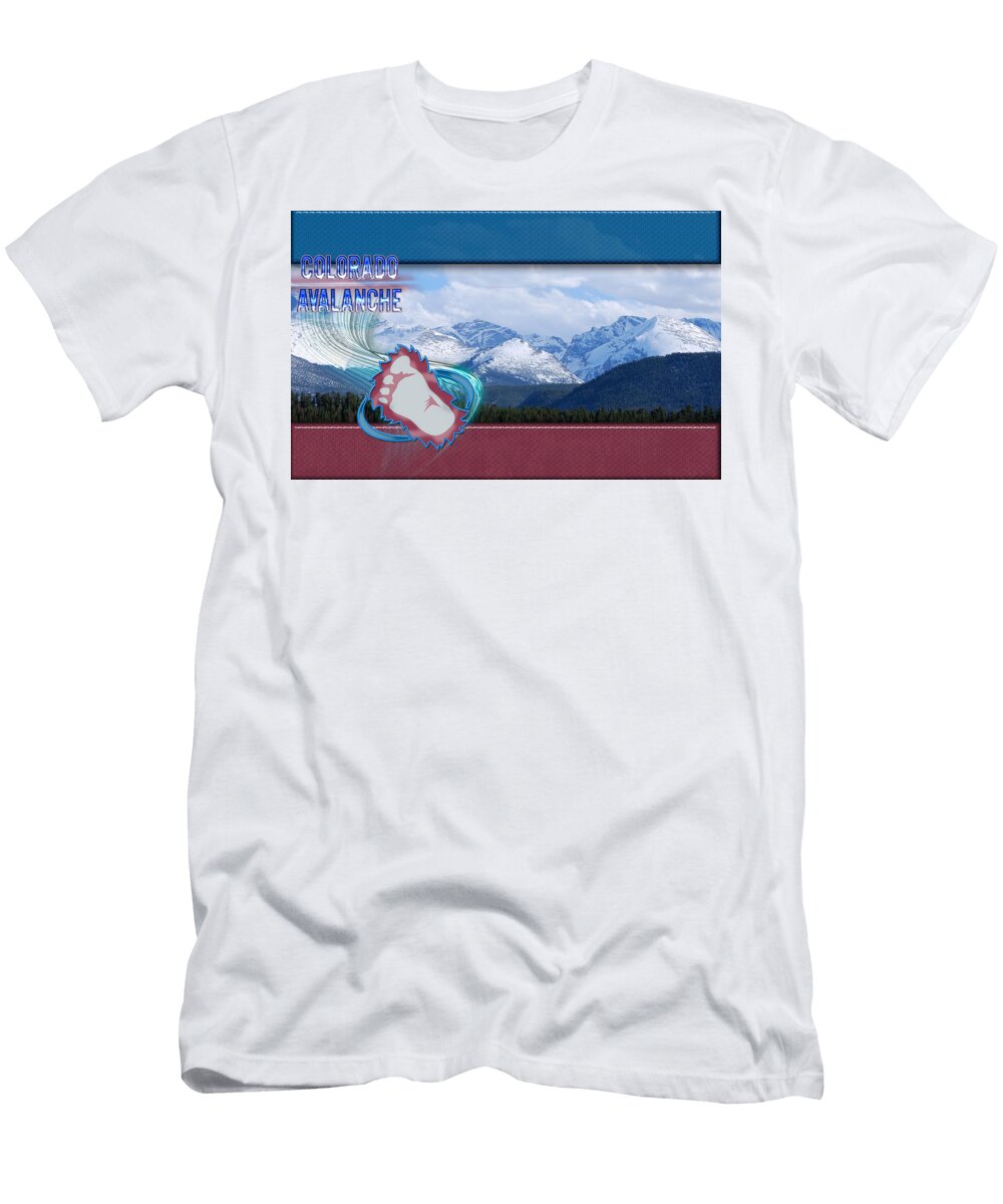 Colorado Avalanche Mountains Becca Buecher T-Shirt