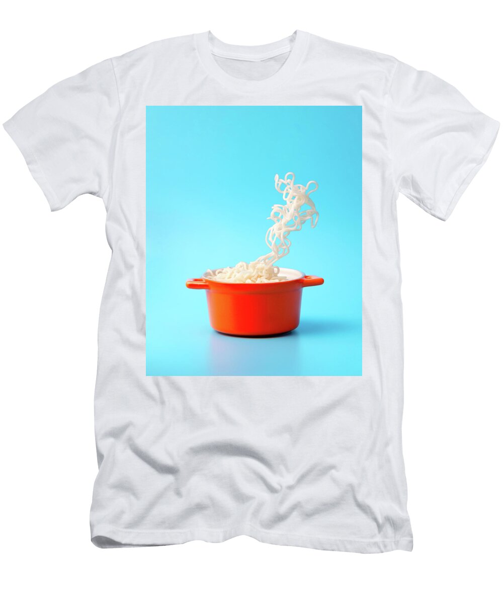 Colorblock Foods No 19 Pasta on Blue Beautify My Walls T-Shirt