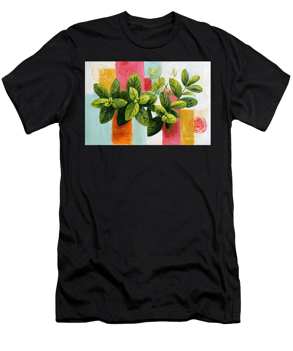 Colorful Abstract Leaf Design Olfactoart Studio T-Shirt