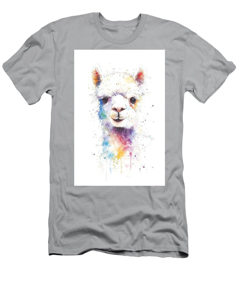 Colorful Alpaca Portrait Alpaca Eliana Haines T-Shirt