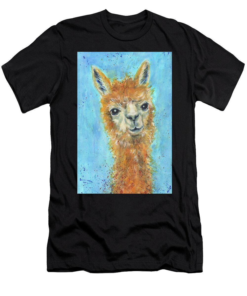 Colorful Alpaca Portrait Karen Kaspar T-Shirt