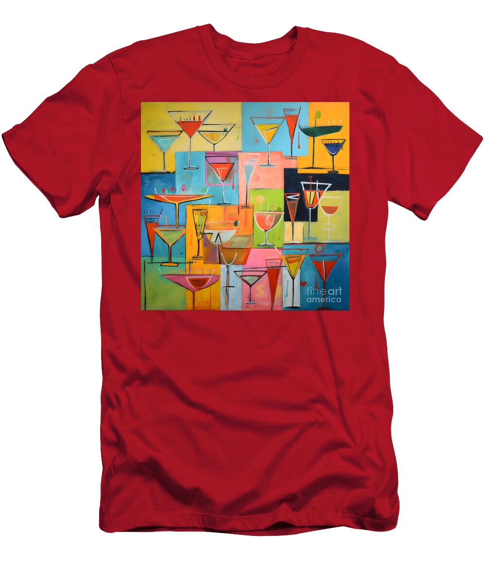 Colorful Cocktail Glasses Composition Olfactoart Studio T-Shirt