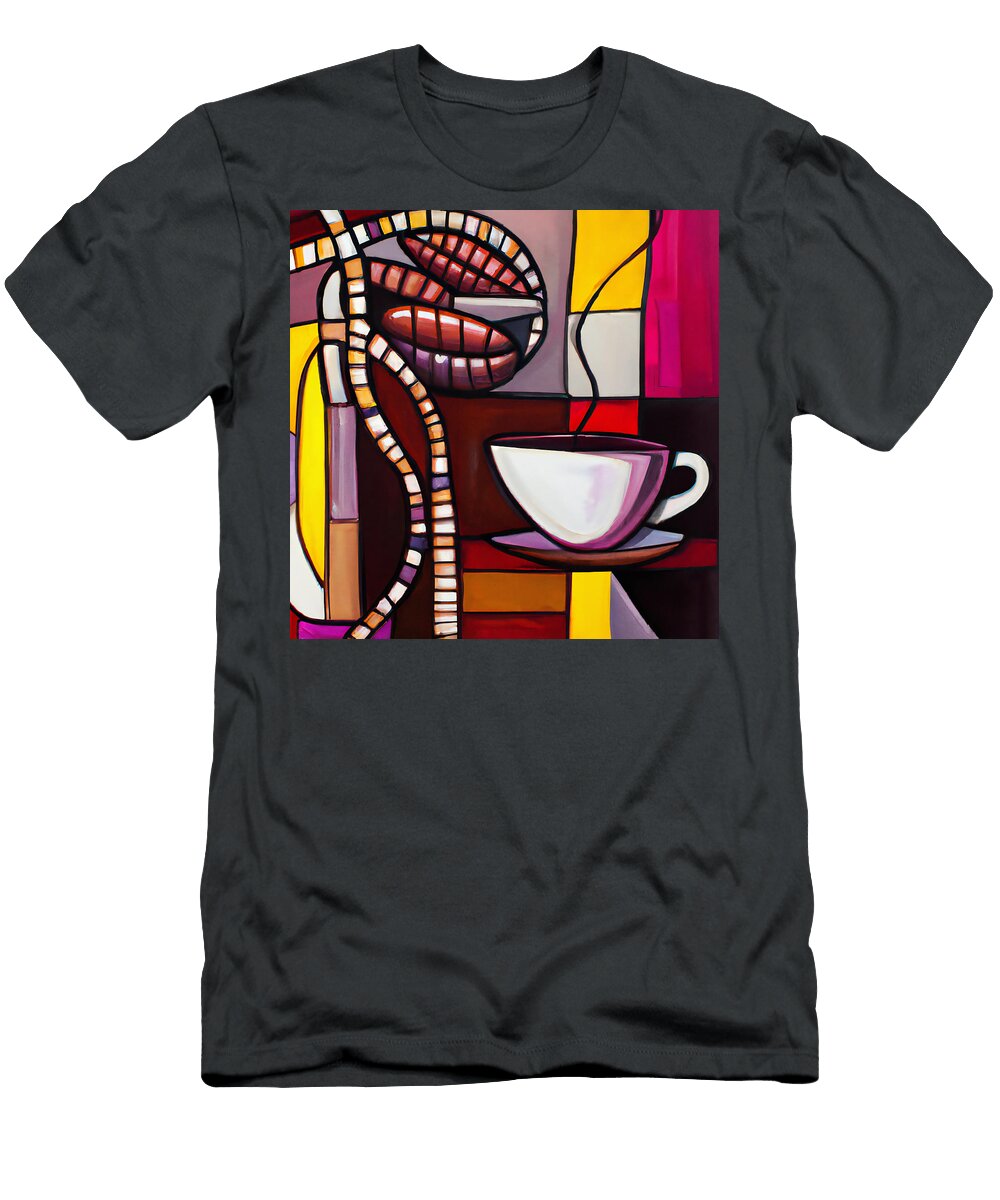 Colorful Coffee Cup Cubist Abstract Art Stellart Studio T-Shirt
