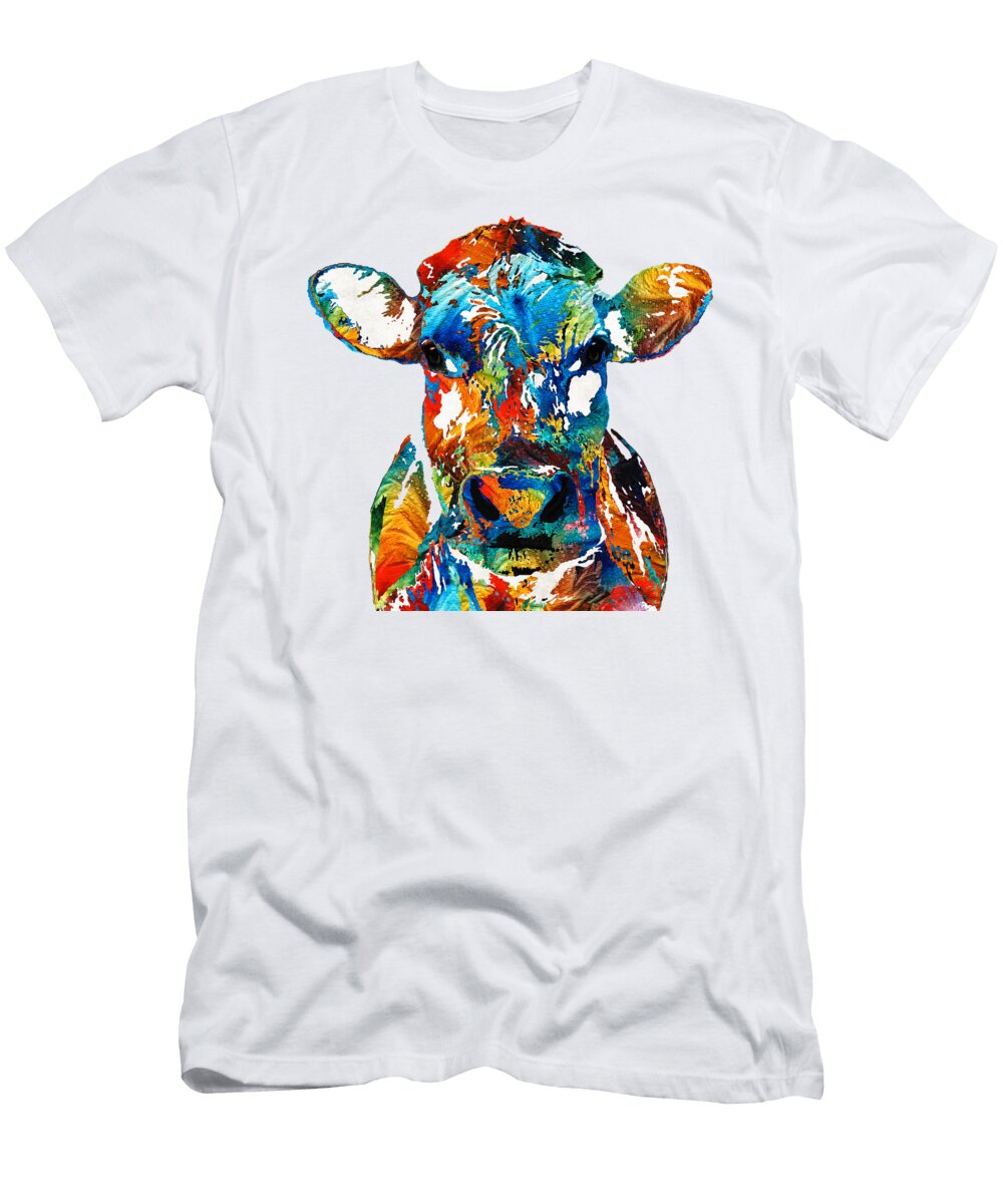 Colorful Cow Art Mootown By Sharon Cummings Sharon Cummings T-Shirt