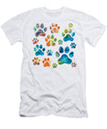 Colorful Dancing Dog Paws Art Sharon Cummings T-Shirt