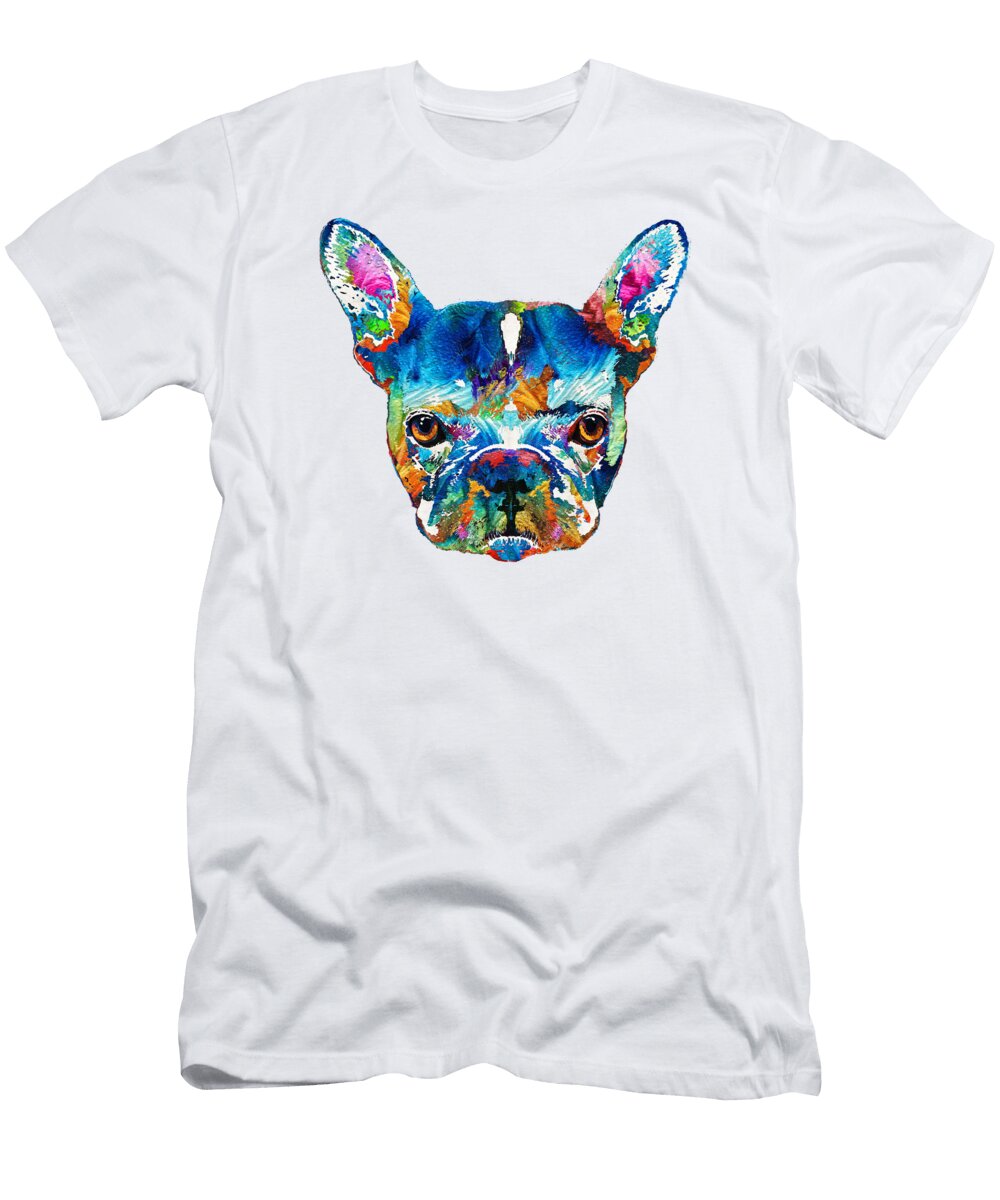 Colorful French Bulldog Dog Art By Sharon Cummings Sharon Cummings T-Shirt
