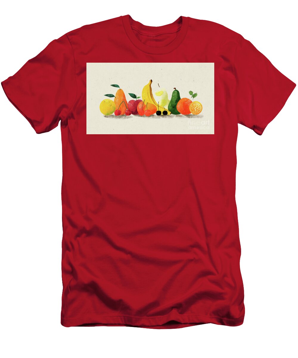 Colorful Fruits Lined Up on a Table Beautiful Things T-Shirt