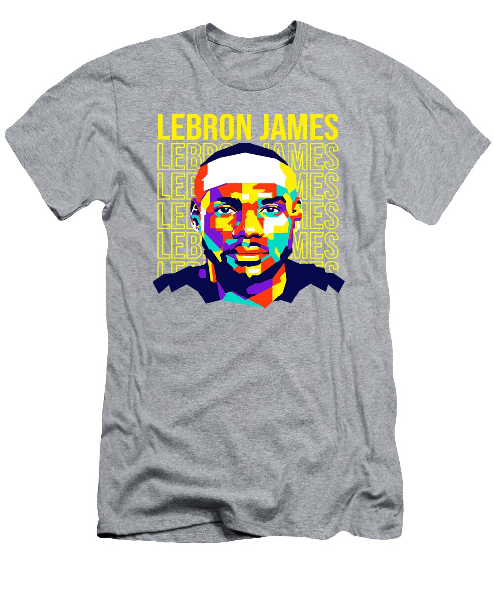 Colorful Lebron James Portrait Kenvin Tran T-Shirt
