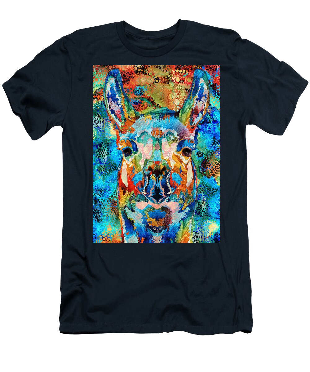 Colorful Llama Art Hidden Gem Sharon Cummings Sharon Cummings T-Shirt