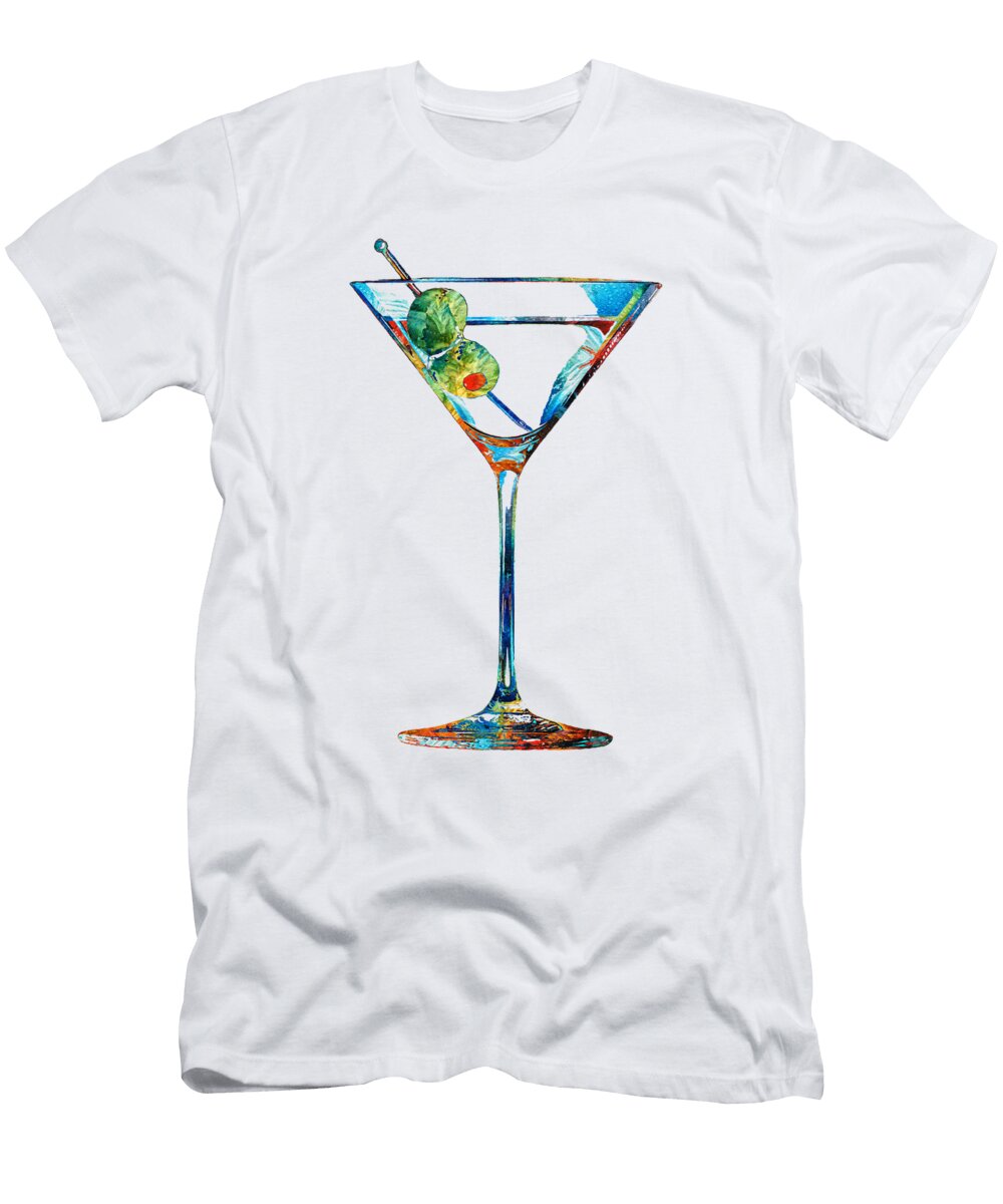Colorful Martini Glass Art Cheers Sharon Cummings Sharon Cummings T-Shirt