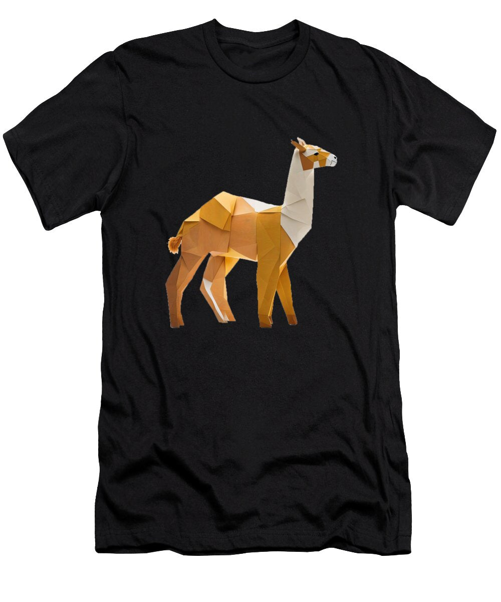 Colorful Origami Alpaca About Passion Art T-Shirt