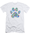 Colorful Paw Print Art Patchwork Paw Sharon Cummings T-Shirt