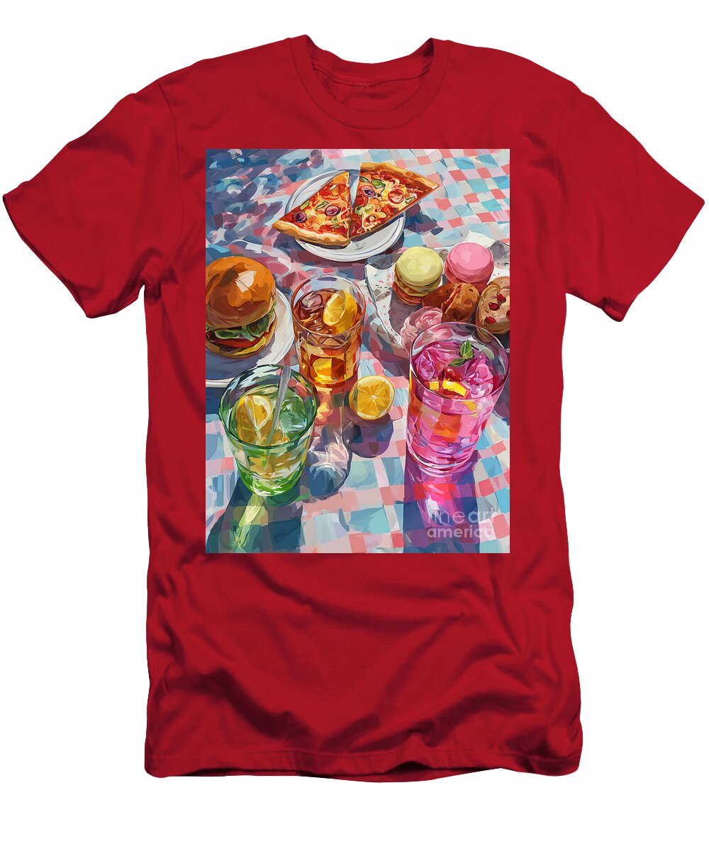 Colorful Picnic Spread with Snacks Grafititee S T-Shirt