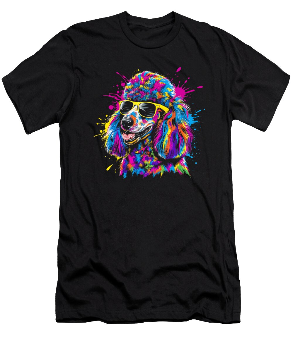 Colorful Poodle Art Dog Lover Poodle Owner Yah Lishr T-Shirt