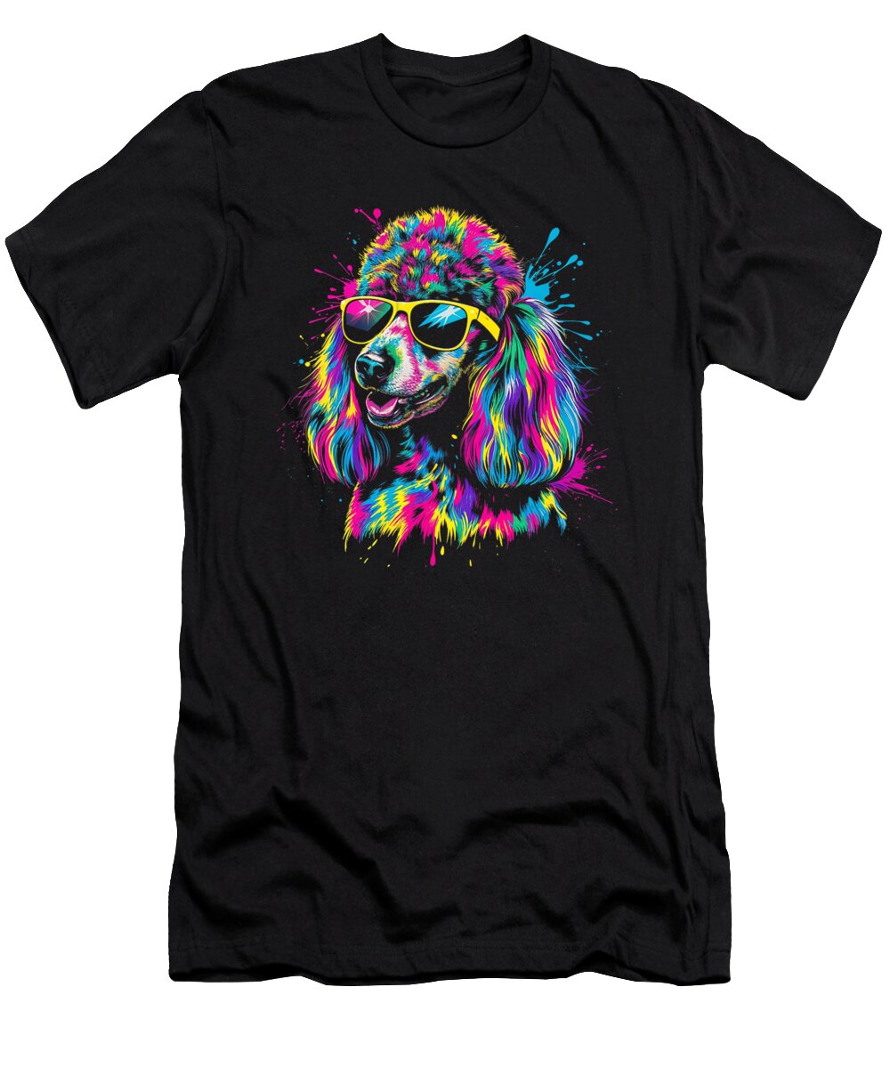 Colorful Poodle Dog Art Poodle Lovers Dog Owners Yah Lishr T-Shirt