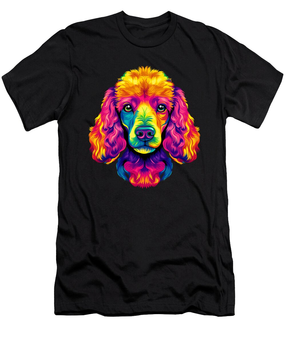 Colorful Poodle Face Cute Rainbow Dog Lover Dh Bubble T-Shirt