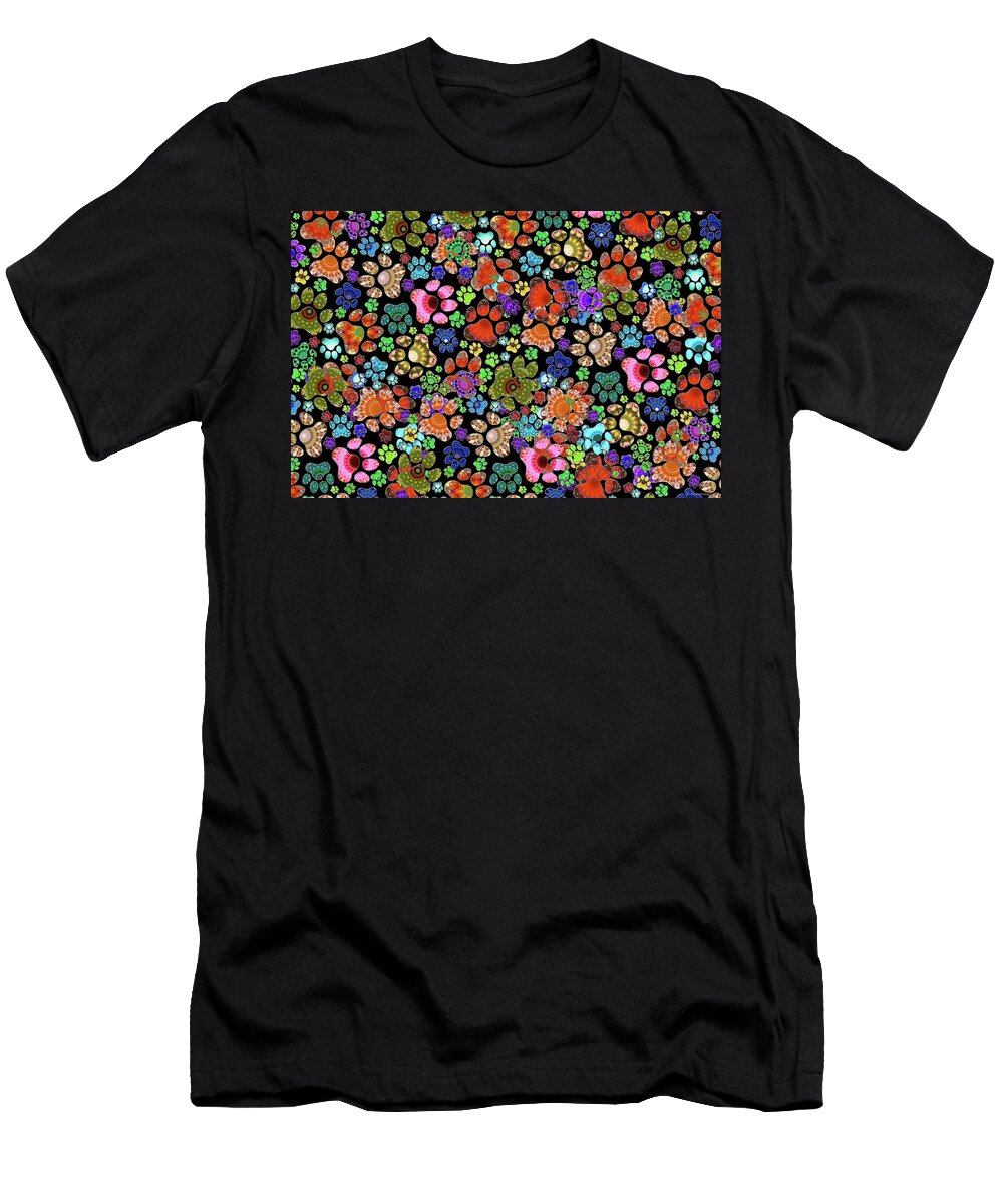 Colorful Pretty Paws Art Sharon Cummings T-Shirt