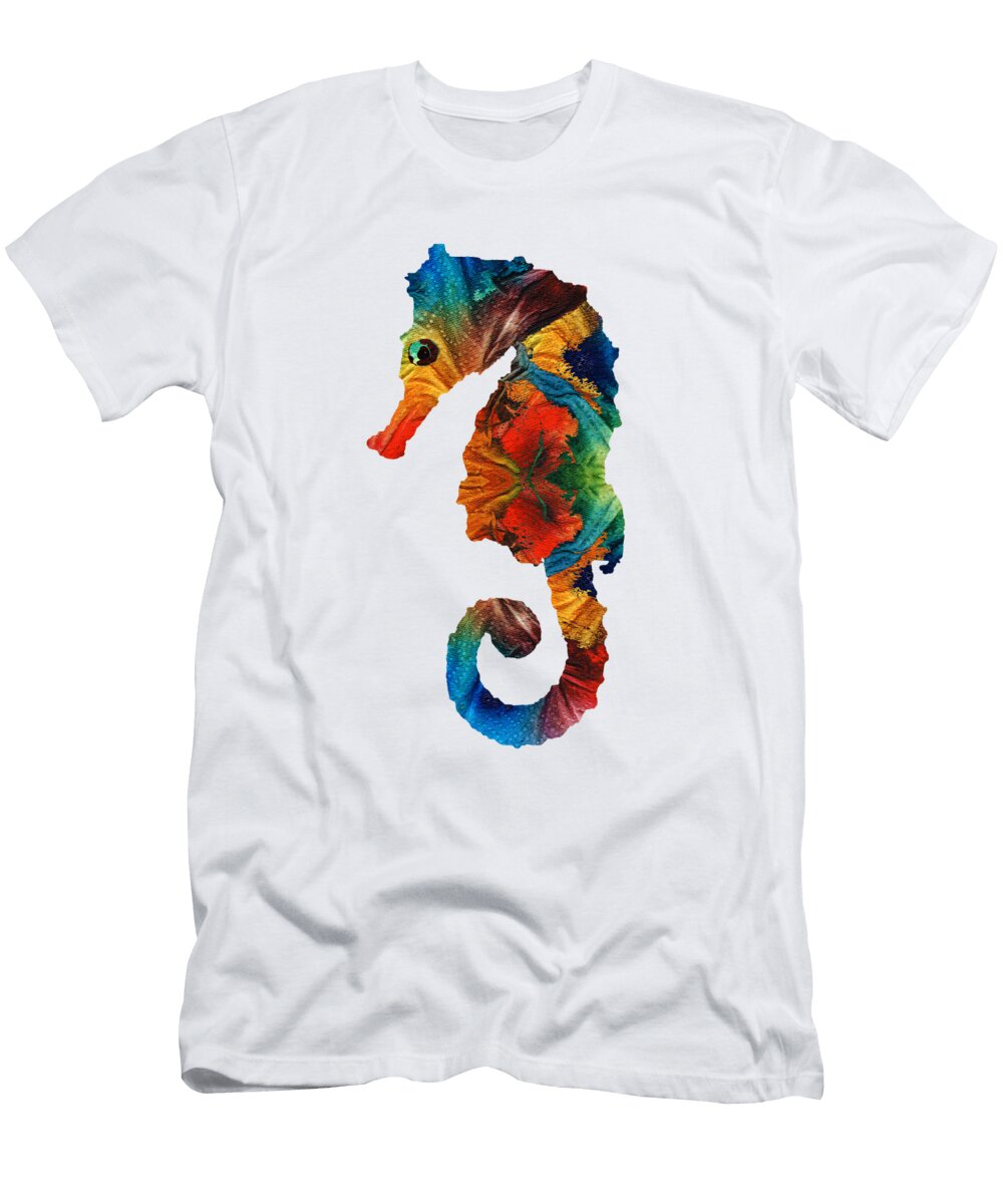 Colorful Seahorse Art By Sharon Cummings Sharon Cummings T-Shirt
