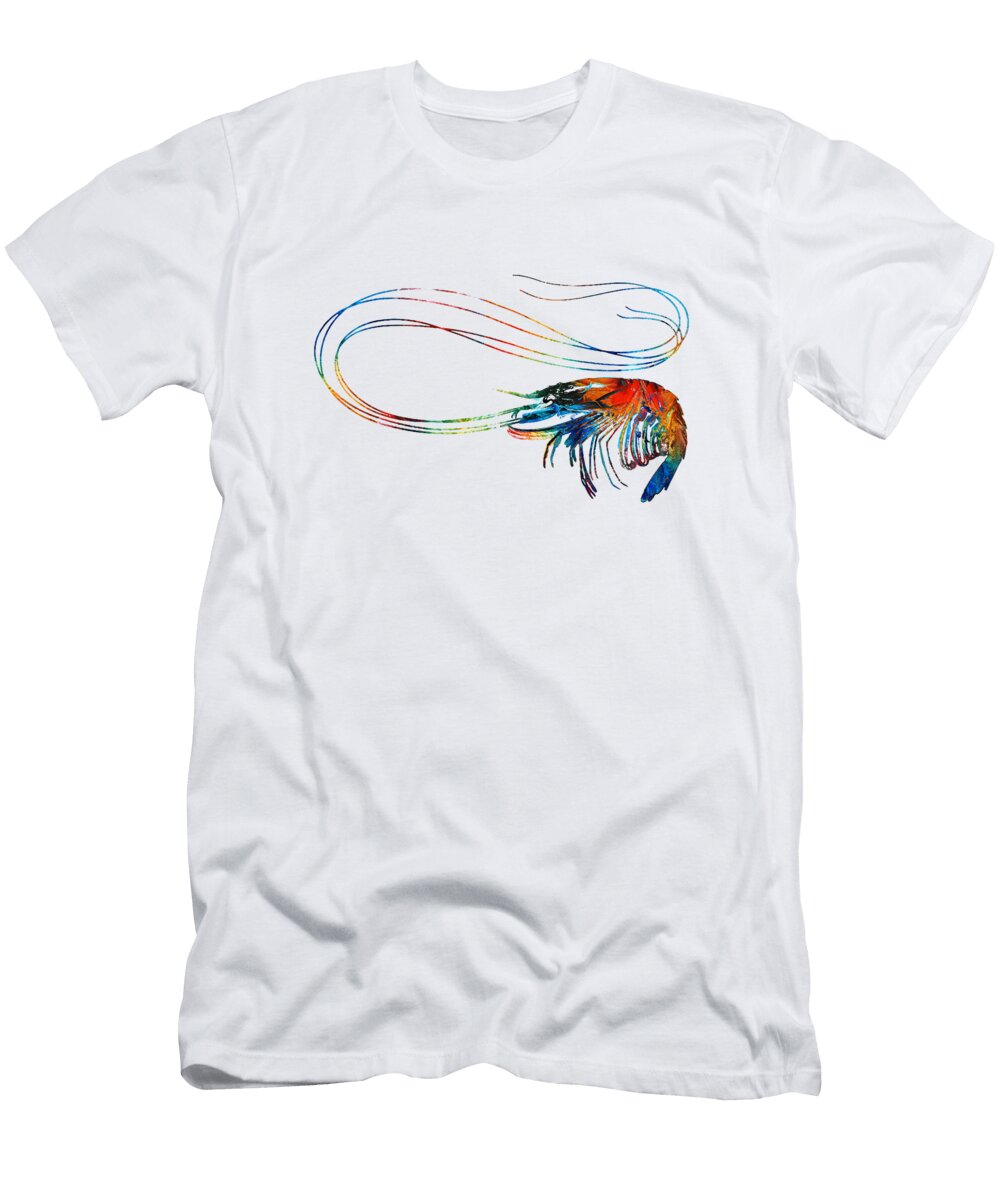 Colorful Shrimp Art By Sharon Cummings Sharon Cummings T-Shirt
