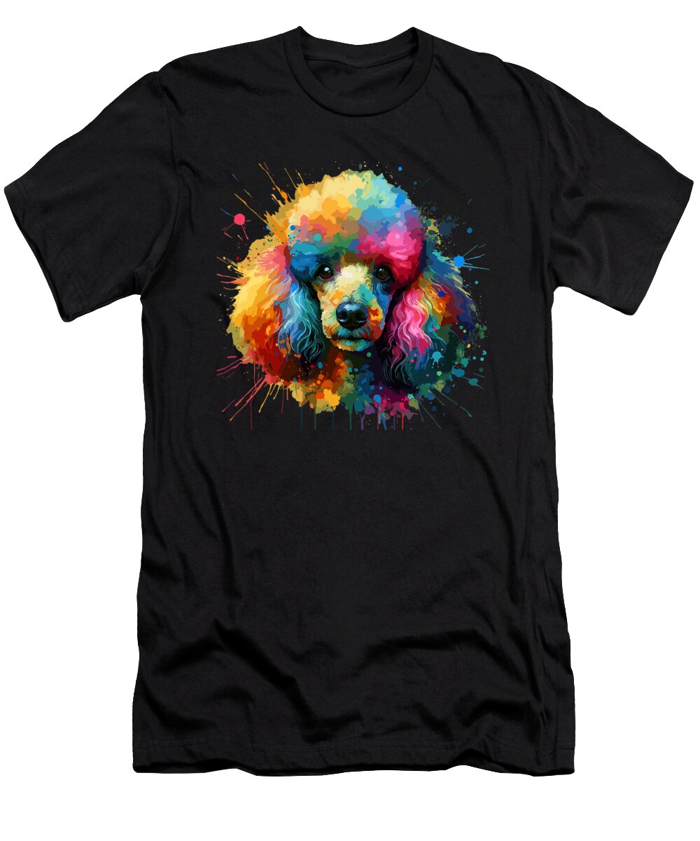 Colorful Splash Poodle Dog Toy Poodle Natalie Lidford T-Shirt