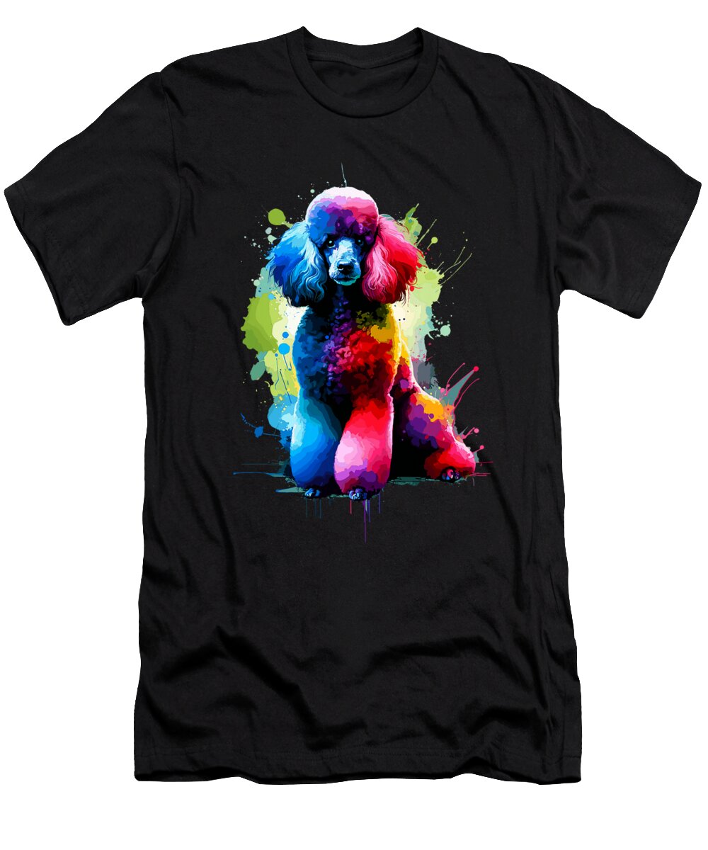 Colorful Splash Poodle Dog Toy Poodles Natalie Lidford T-Shirt