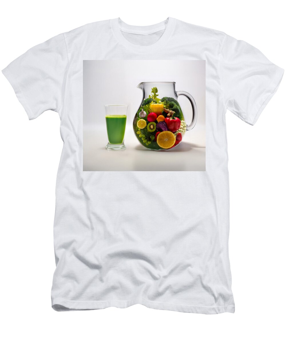 Colorful Vegetables in Glass Pitcher Lins Creations Llc T-Shirt