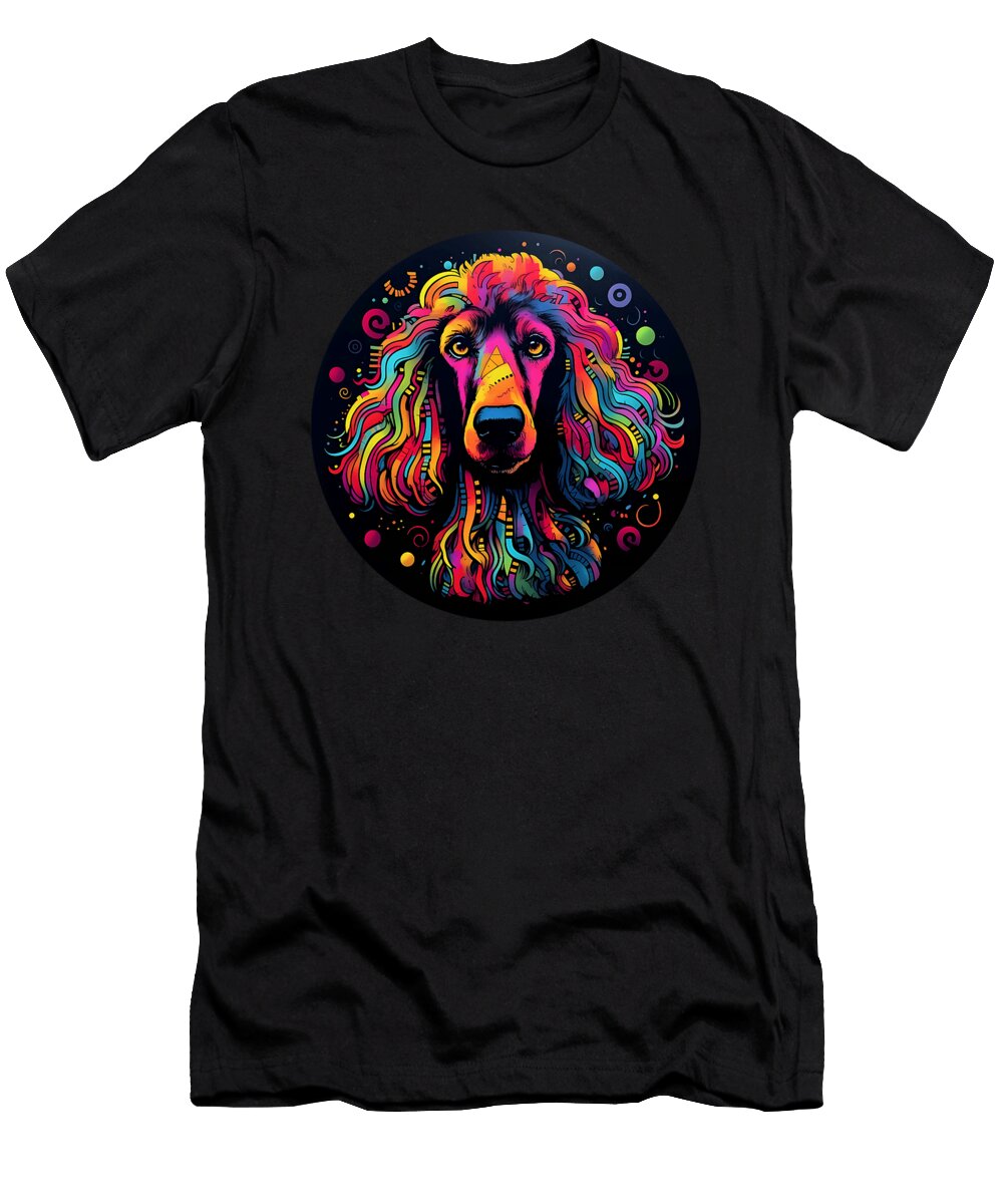 Colourful Standard Poodle Dog Dad Mom Natalie Lidford T-Shirt