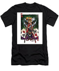Comic Art with Female Villain Holding a Mallet with Joker Behin Matcha Coffe T-Shirt