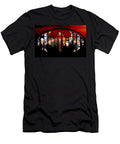 Comic Villains in Bat Symbol on Red Matcha Coffe T-Shirt