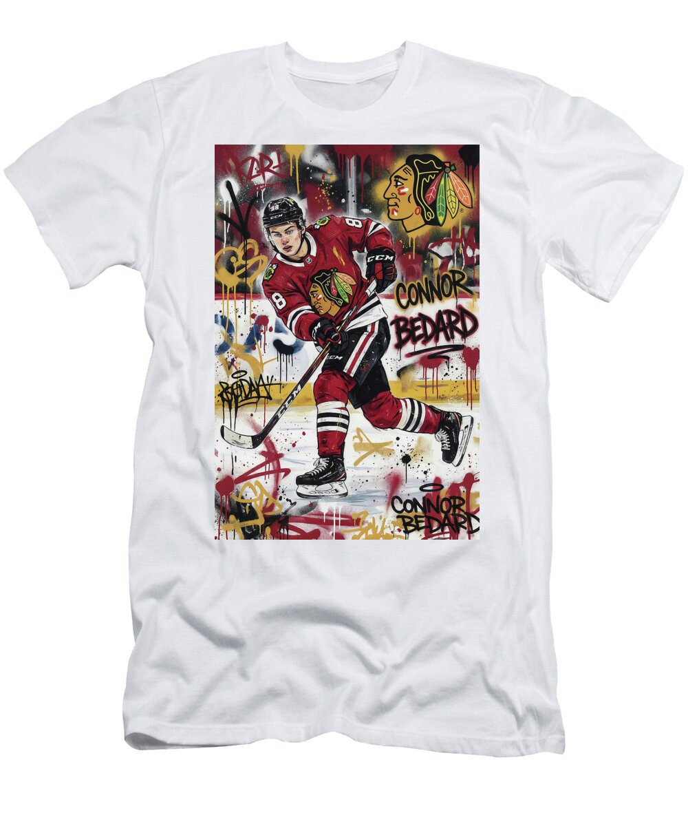 Connor Bedard Graffiti Poster Hockey Player NHL Sampadart Gallery T-Shirt