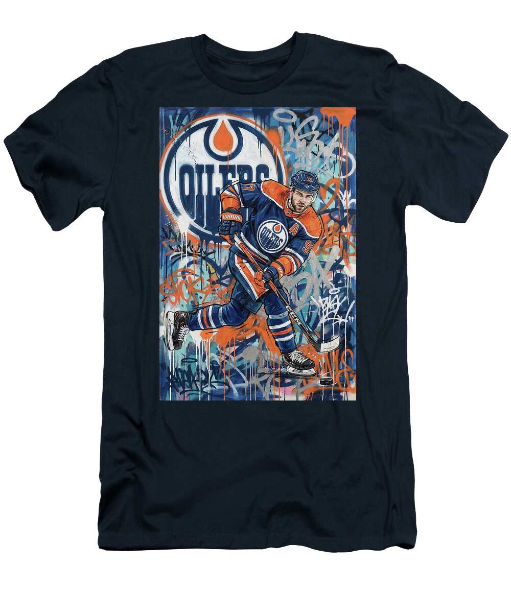 Connor Mcdavid Edmonton Oilers Graffiti Poster Hockey Player NFL Sampadart Gallery T-Shirt