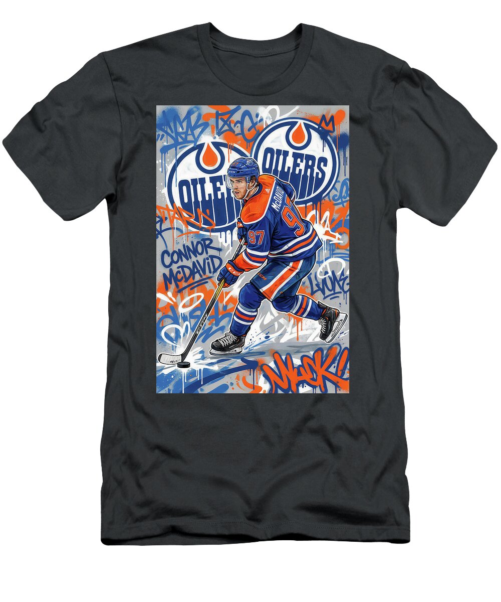 Connor Mcdavid Graffiti Poster Hockey Player NHL Sampadart Gallery T-Shirt