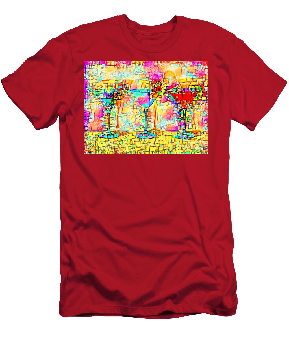 Contemporary Three Martinis Shaken Not Stirred Happy Hour 20200919 Wingsdomain Art and Photography T-Shirt