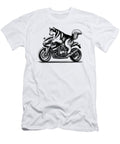 Cool Alaskan Malamute Riding a Motorcycle Biker Dog Lover Job T-Shirt