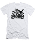 Cool Canaan Dog Riding a Motorcycle Biker Dog Lover Job T-Shirt