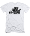 Cool Irish Water Spaniel Riding a Motorcycle Biker Dog Lover Job T-Shirt