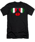 Cool Italian Sunglasses with Woman Lips Italian Licensed Art T-Shirt