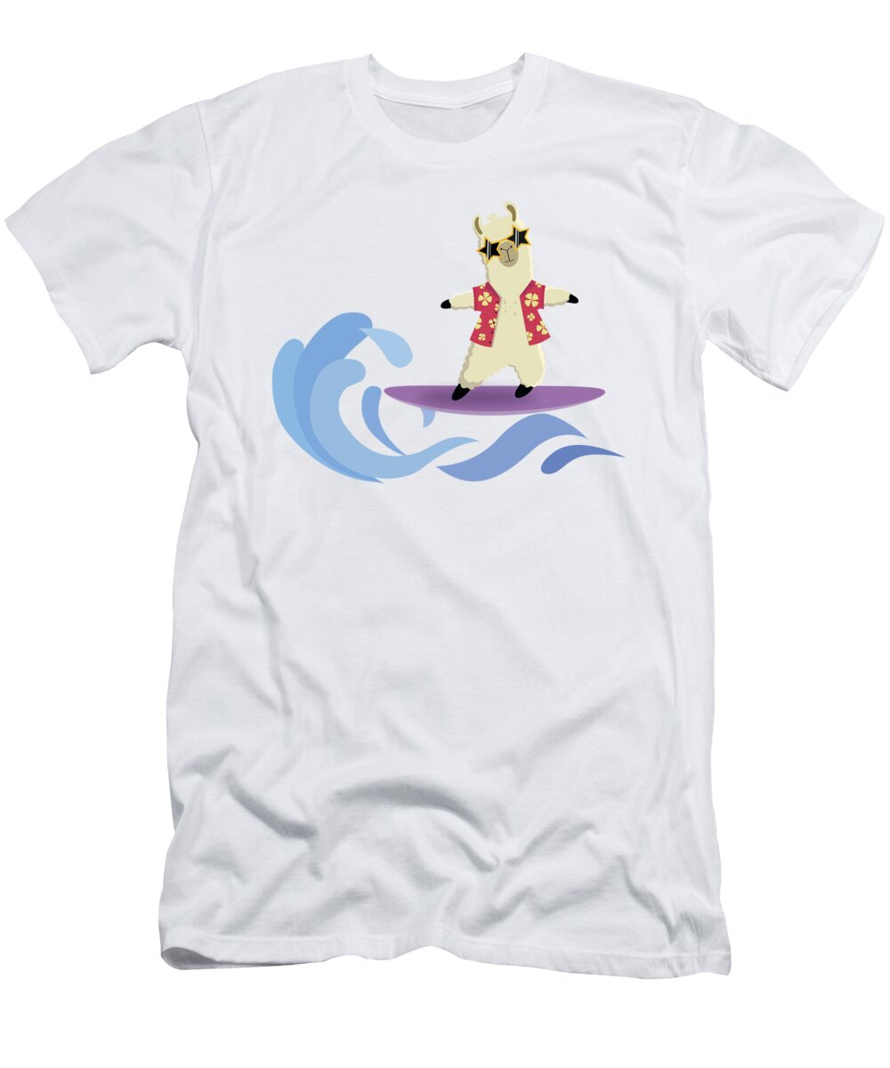 Cool Llama Surfing on Wave Yana Malinina T-Shirt