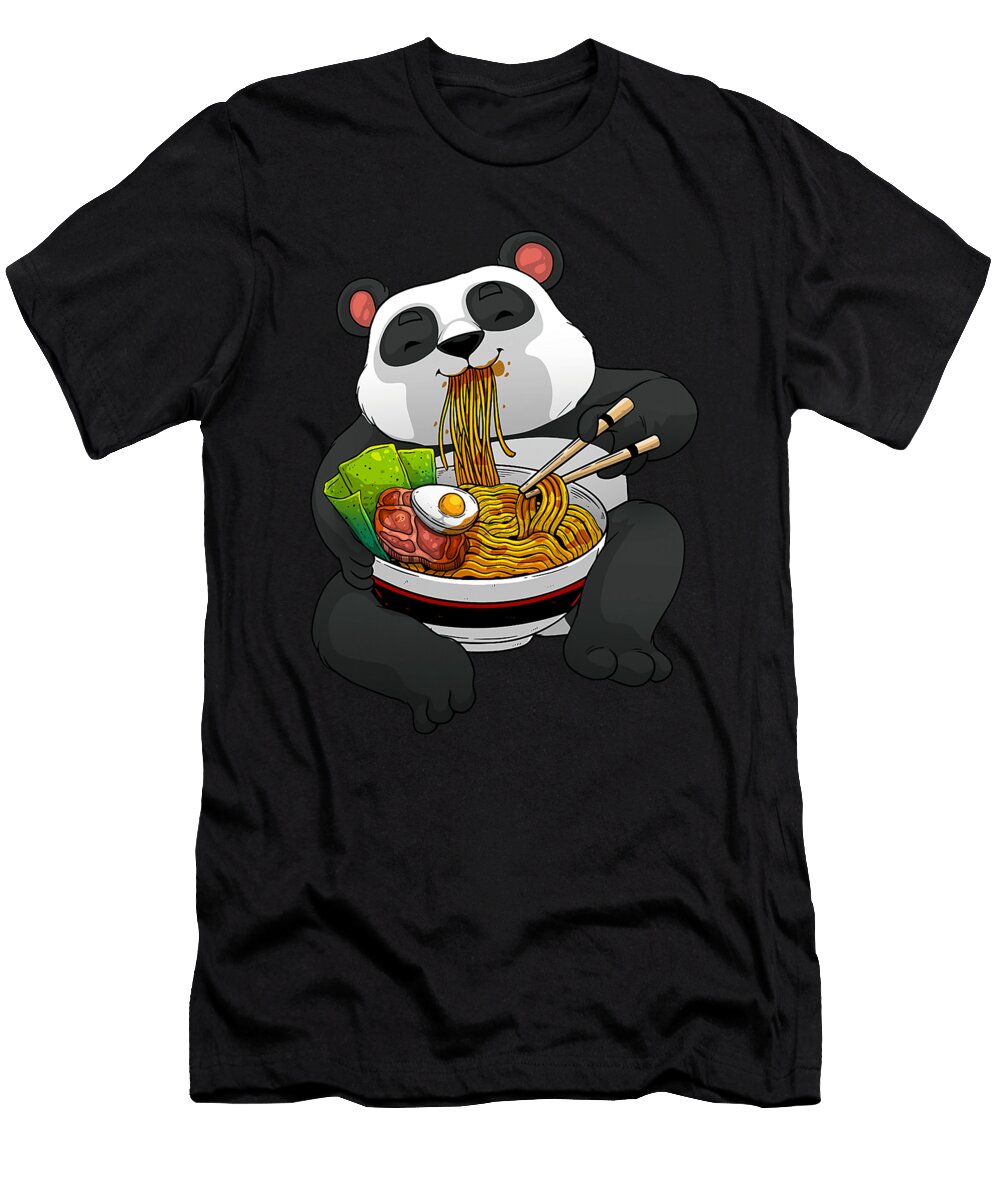 Cool Panda Eating Ramen Art for Men Women Japanese Noodles Dhbubble T-Shirt