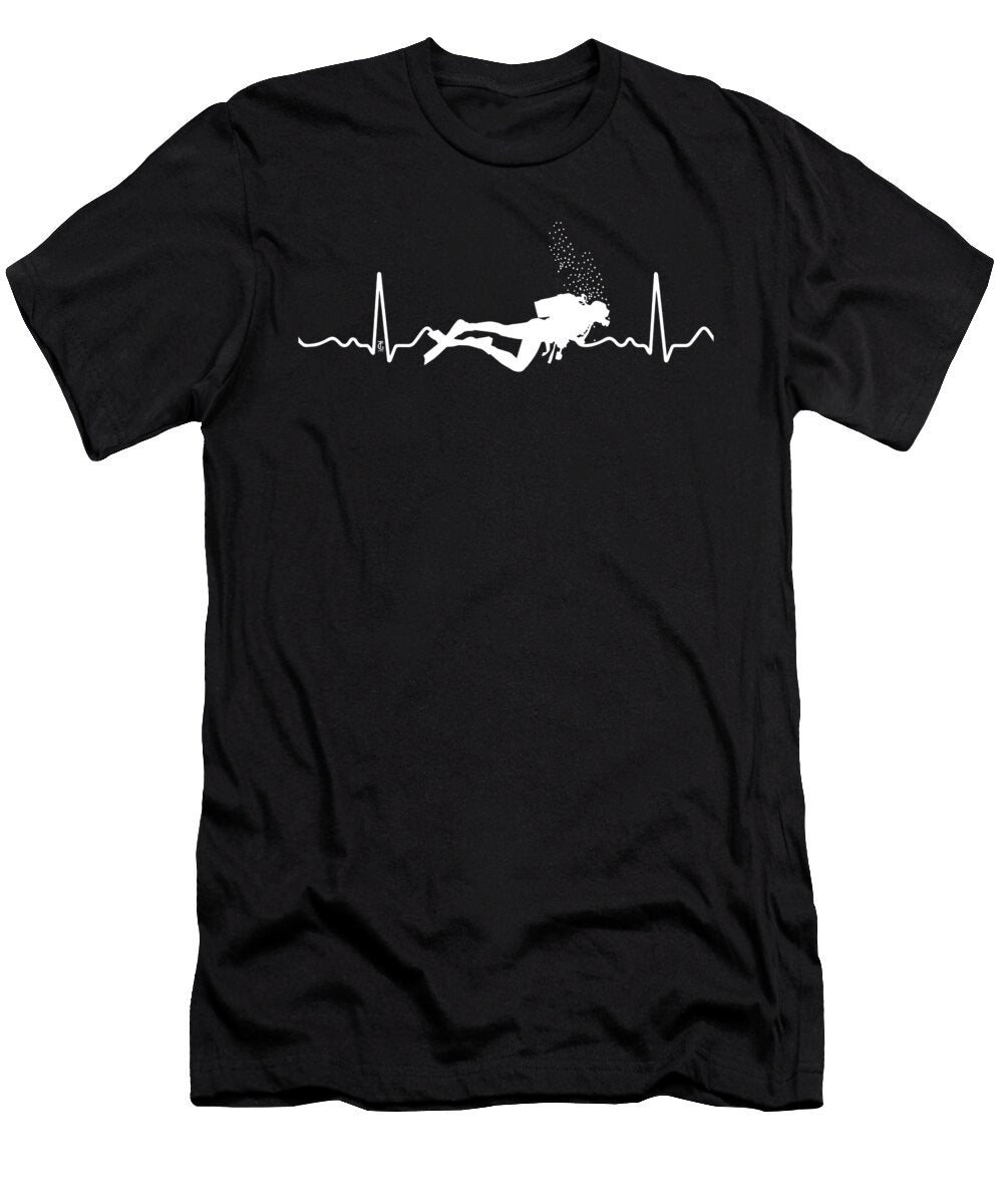 Cool Scuba Diving Diver Heartbeat Graphic Thomas Larch T-Shirt