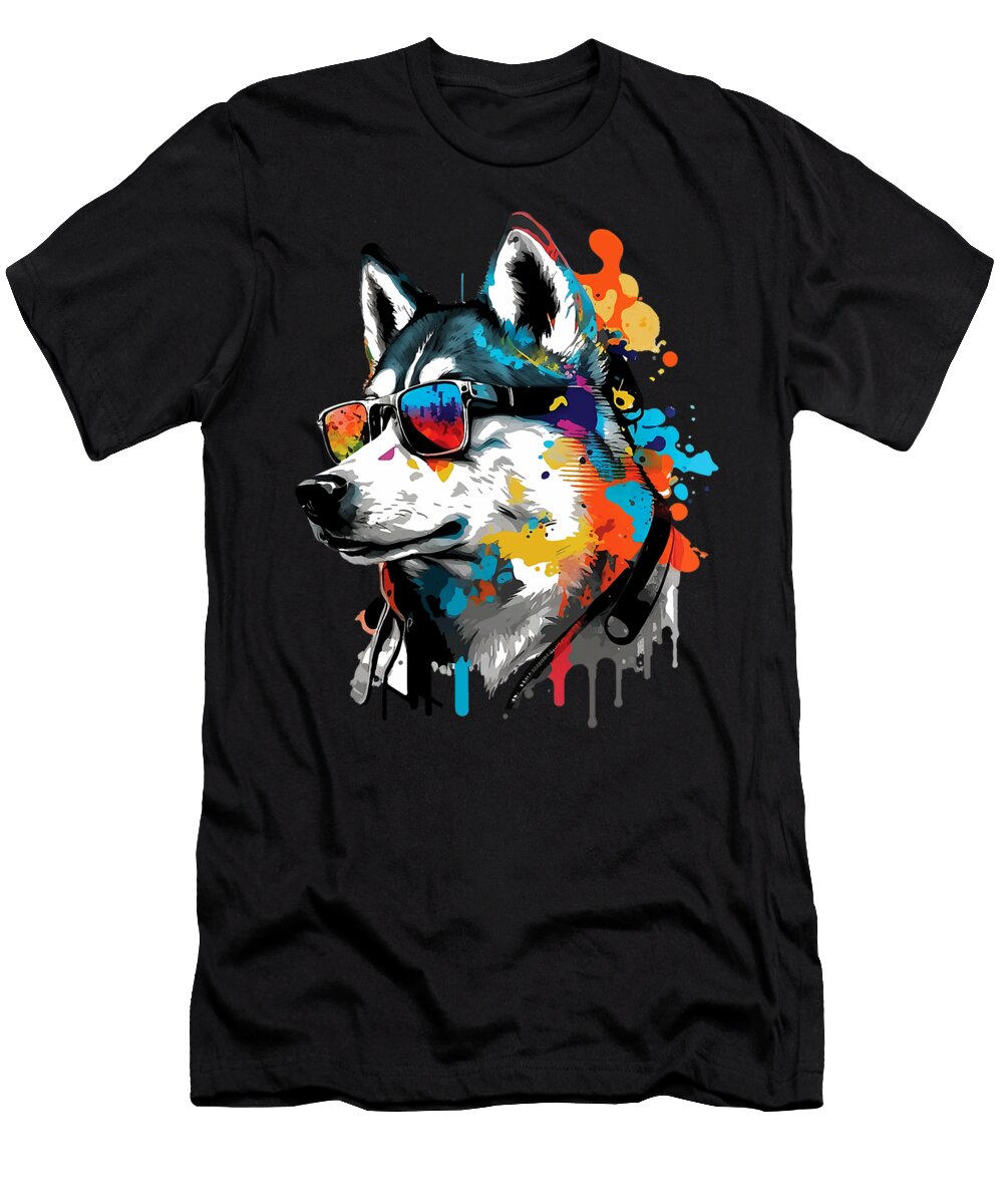 Cool Siberian Husky Dog Lover Huskies Puppies Natalie Lidford T-Shirt