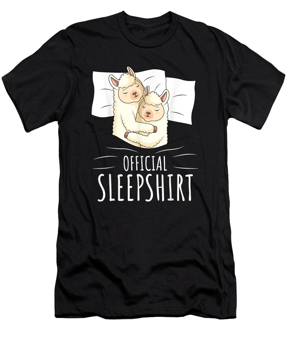 Cool Sleeping Alpaca Llama Lover Napping Official Sleepshirt Gift for Fans Ezone Prints T-Shirt