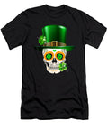 Cool Sugar Skull Saint Patricks Day Shamrock Irish Shannon Nelson Art T-Shirt
